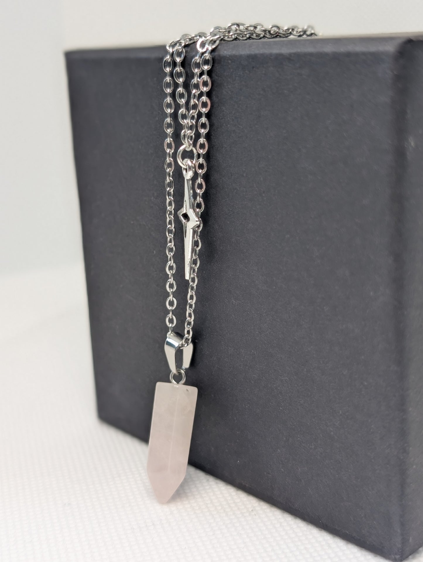 Rose Quartz & Silver Star Jewelry Set